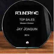6" Raven Glass Circle w/Silver Fill Award