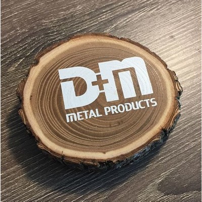 4" Old West Log Elmwood Coaster