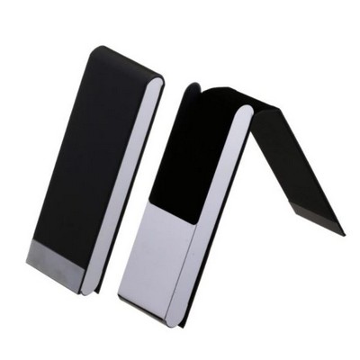 Black Leatherette and Metal Double Pen Box
