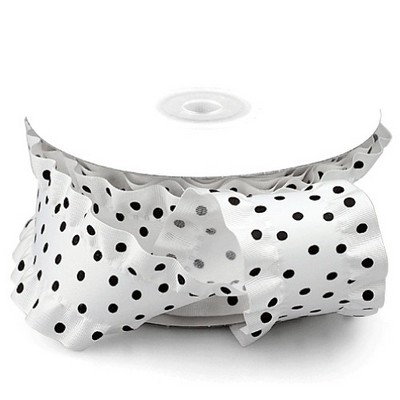 Light Polka Dot Ruffled Ribbon