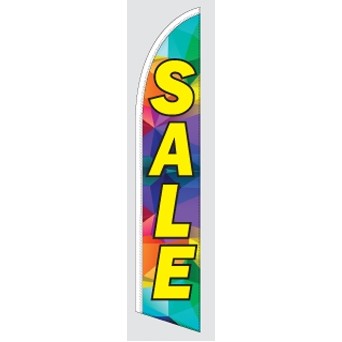 8' Poly-Knit Stock Sharkfin Flag (Sale w/Prism Background)