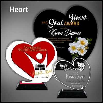 6" Black Heart Budget Acrylic Award
