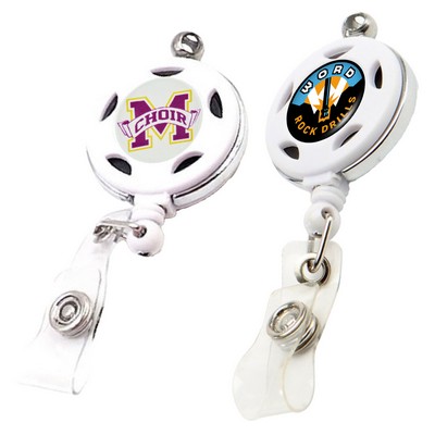 Metal Frame Round Badge Reel Holder w/ Belt clip