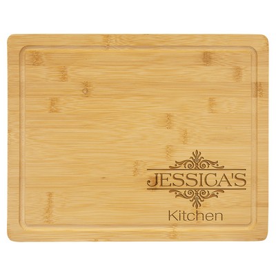 13.75" x 11" Bamboo Cutting Board with Drip Ring