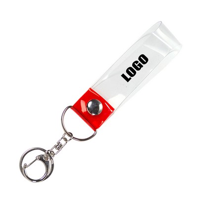 Clear Colored PVC Keychain Key Ring