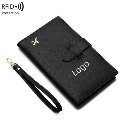 RFID New Multi-function Passport Holders PU Leather Wallet