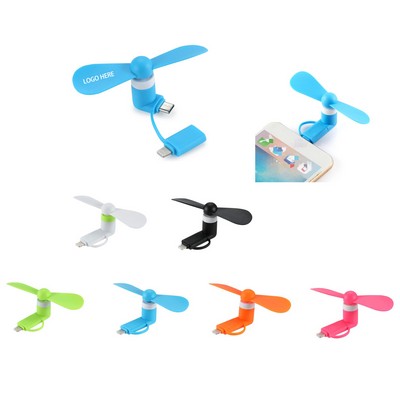 Portable Phone Fan 2-in-1 Mini Cooling Fan for iPhone