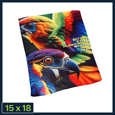 Rally/Golf Towel - 15"w x 18"h - (Full Color Dye Sublimated) | Decorated in the USA 280GSM