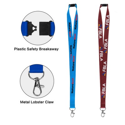 3/4" Full Color Dye-Sublimated Lanyard with Plastic Breakaway