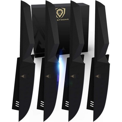 Dalstrong 4-Piece Steak Knife Set - 5" Straight-Edge Blade - Shadow Black Series - Sheaths Included