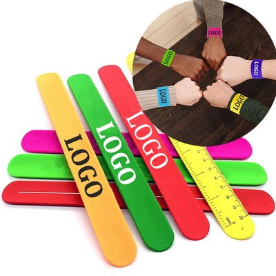 Party Favors Custom Soft Silicone Slap Bracelet 8 1/2"x1" MOQ100PCS