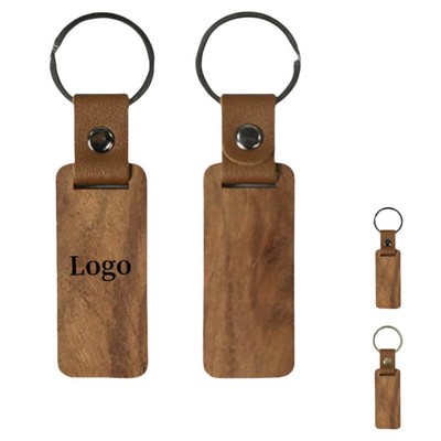 Rectangular Wooden Keychain
