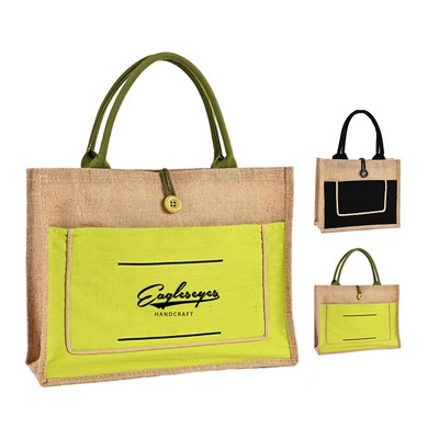 Large Jute Tote Bag