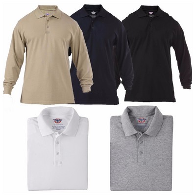 First Class Men's Long Sleeve Tactical Cotton Jersey Polo Shirt