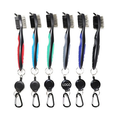 Golf Club Brush Cleaner W/ Retractable Carabiner