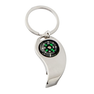 Zinc Alloy Keychain W/ Compass