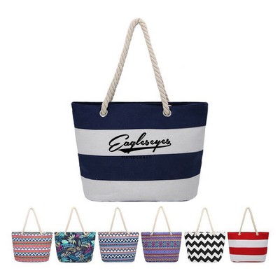 Striped Cruising Tote Beach Bag
