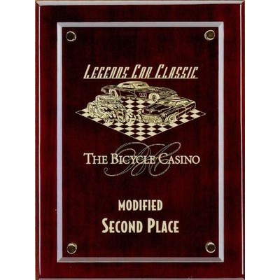 Piano Finished Plaque w/Beveled Glass Top (9"x12")