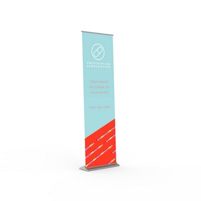 24"x80" Premier Retractable Fabric Banner Stand