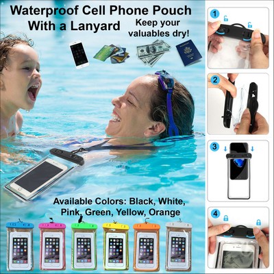 Waterproof Cell Phone Pouch with a Lanyard