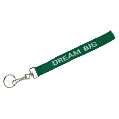6-1/2" Woven Key Strap w/ Swivel Snap & Split Ring - "Platinum" Weave