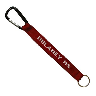 6-1/2" Woven Key Strap w/ Carabiner - "Platinum" Weave