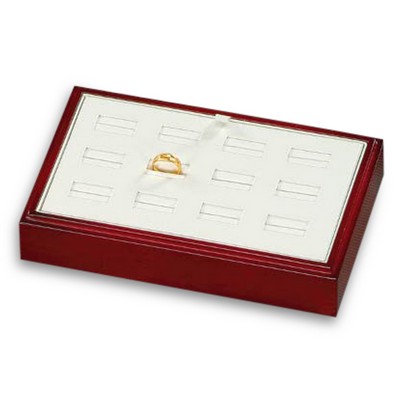 12 Ring Slot Tray w/Cherrywood Border