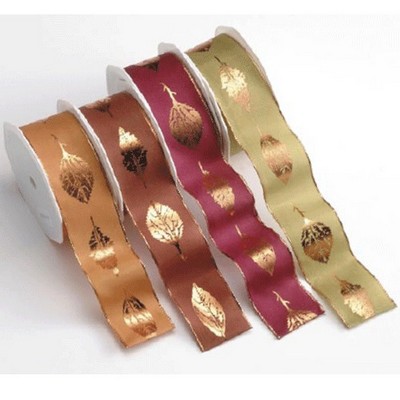 Gold Leaf Print Ribbon