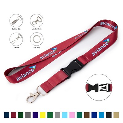 3/4" Full Color Lanyard W/ Lobster Hook And Plastic Buckle