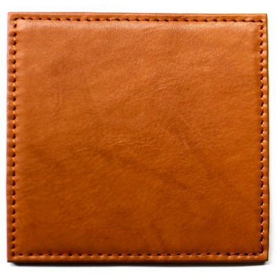 Ashlin® Designer Stratford British Tan Tuscany Leather Executive Square Coaster