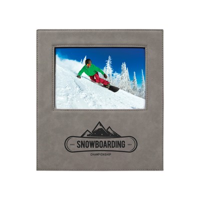 5" x 7" Gray Leatherette Photo Frame
