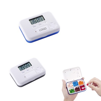 6 Compartments Medicine Pill Reminder Case with Alarm