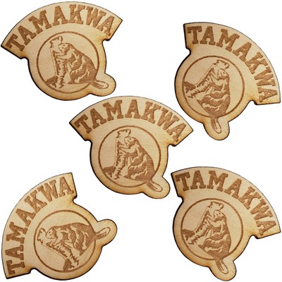Wood Lapel Pins - 1 1/4" W x 1 1/4" H
