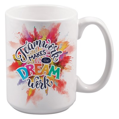 15 oz. White Ceramic Mug