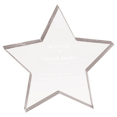 5" x 5" Clear Star Acrylic Paperweight