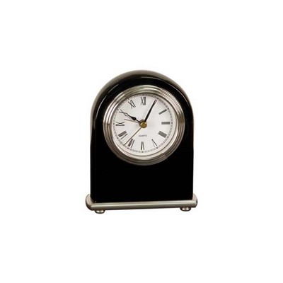 4" x 5" Black Piano Finish Arch Desk Clock