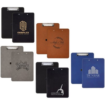 9" x 12 1/2" Black/Gold Leatherette Clipboard