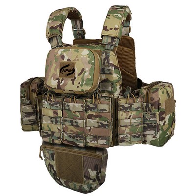 Airsoft Vest Adjustable Modular Tactical Vest with Removable Pouches Paintball Vest