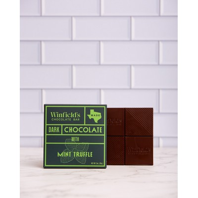 Square Dark Chocolate Mint Truffle Bar