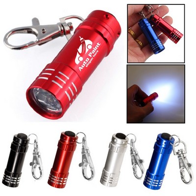 Mnini Aluminum LED Flashlight with Key Clip