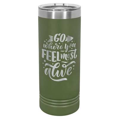 Polar Camel 22 oz. Olive Green Skinny Tumbler w/Slider Lid