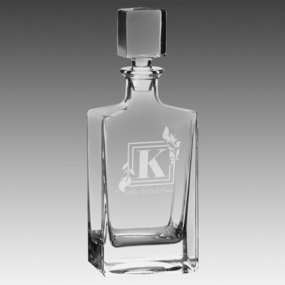 810ml Rectangle Glass Decanter w/Black Gift Box
