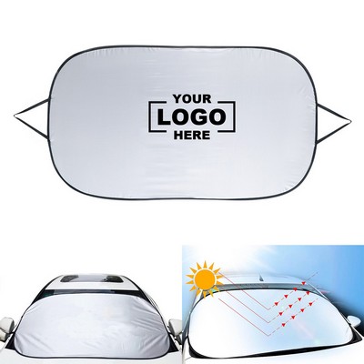 Foldable Car Windshield Sunshade with Storage Pouch