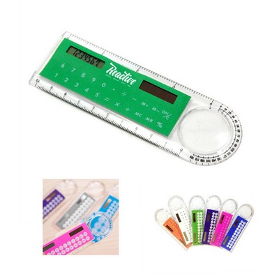 Multi-function Solar Calculator Magnifier Ruler
