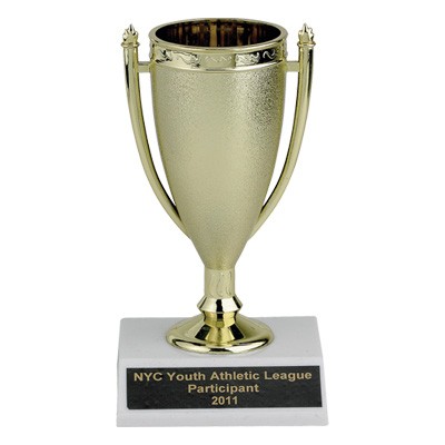 5 ½" Plastic Trophy Cup w/ Base & Engraving Plate