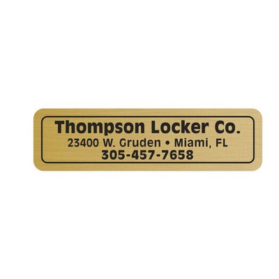 Idento® Identification Decal | Rectangle | 3/4" x 2 3/4" | Brushed Gold Poly