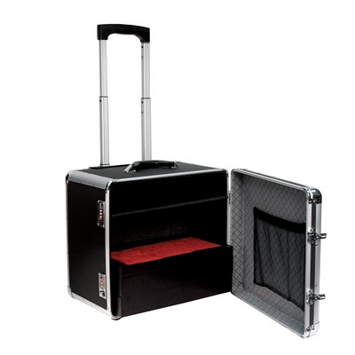 Small Black Aluminum Carrying Case w/Black Trim & Hidden Handle