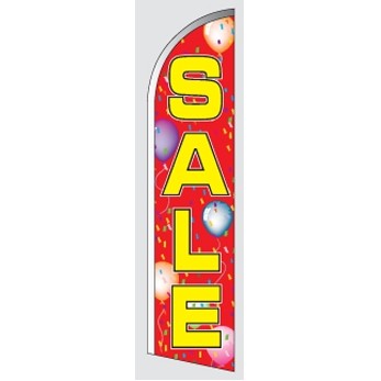 8' Poly-Knit Stock Feather Flag (Sale w/Red Background)