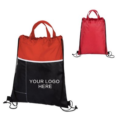 Dual Pockets Drawstring Backpack