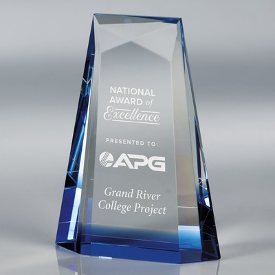 Ascend Blue - Small optical crystal award
